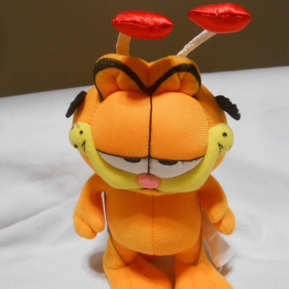 VINTAGE 8" PLUSH GARFIELD TOY ANTENNA HEART SHAPED SENSORY APPENDAGES ON HEAD